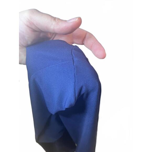 Michael Kors Navy Blue Sleeveless Belted Jumpsuit Cropped Wide Leg Pockets XL - Picture 12 of 12